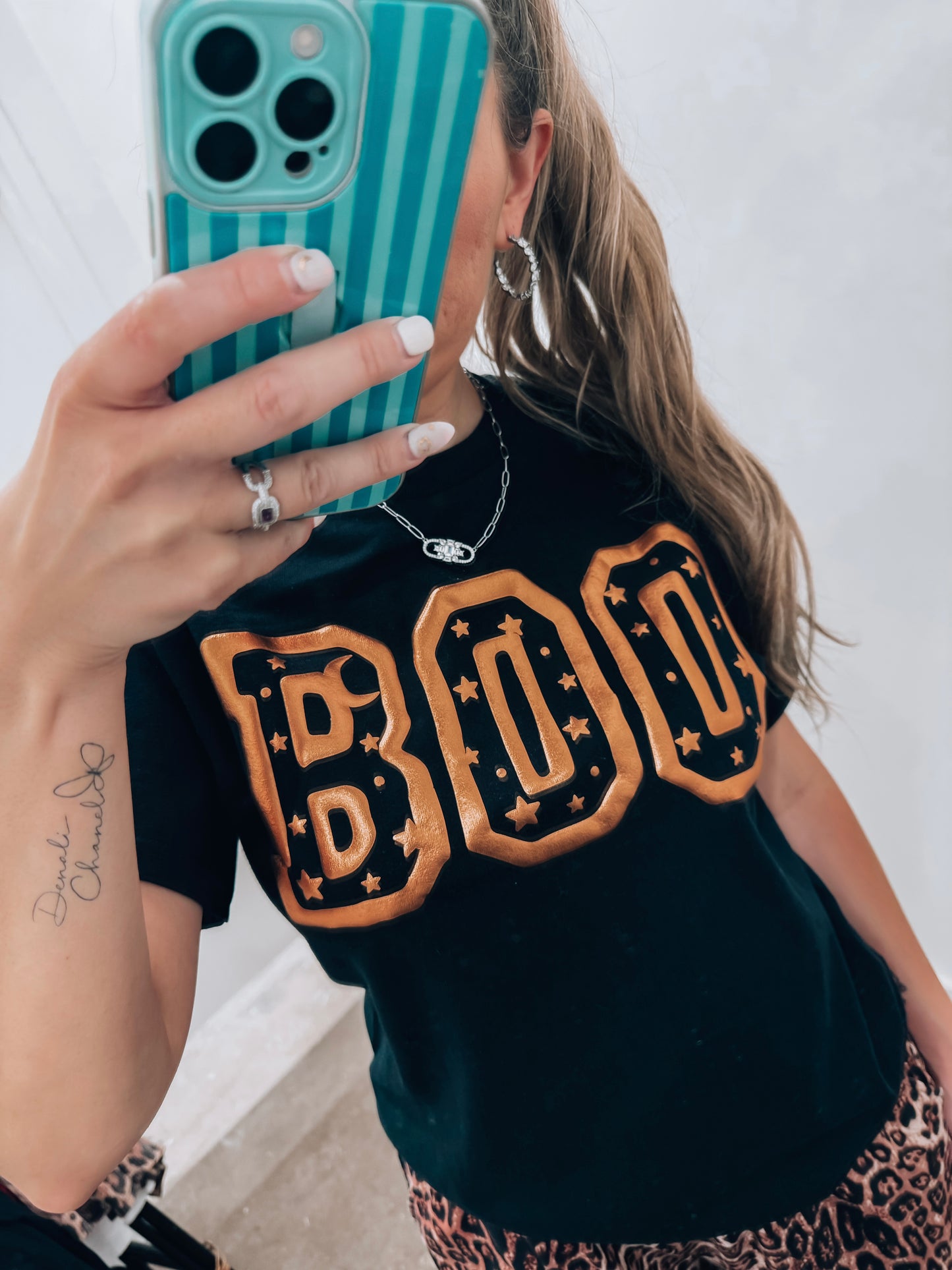 Metallic Puff Boo Tee