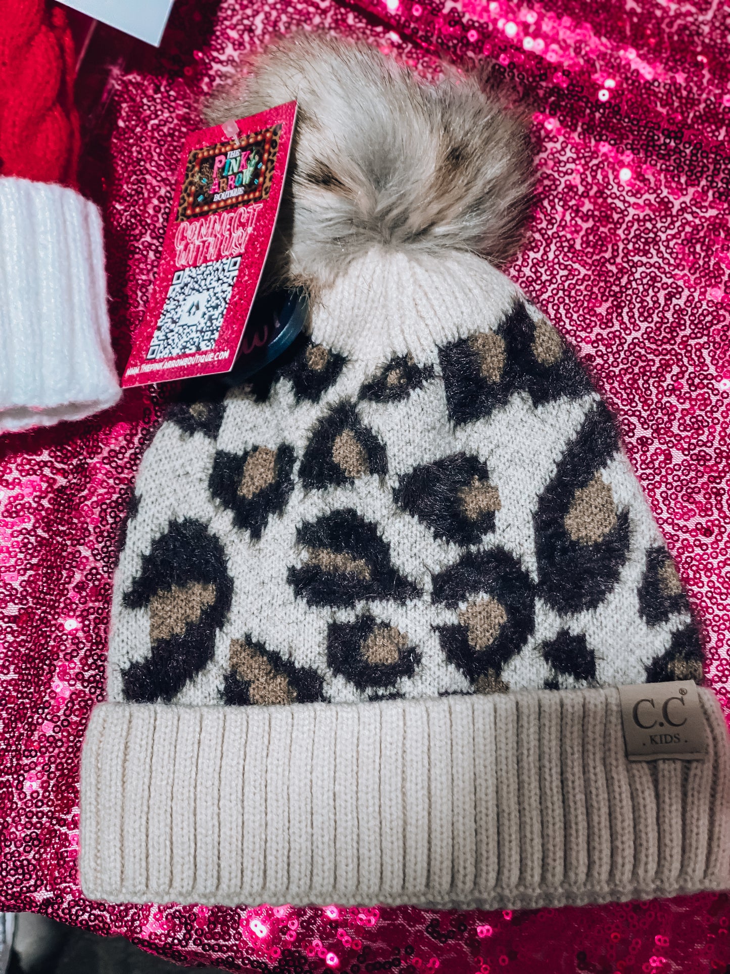 Cream Leopard Beanie - The Pink Arrow Boutique