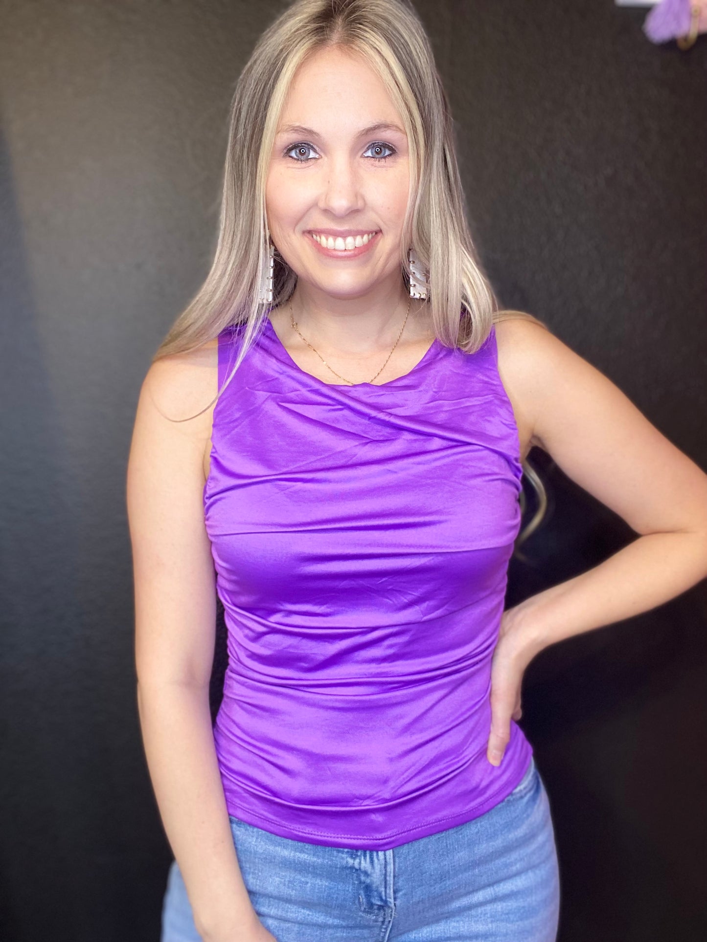 Crushin' On You Ruched Top - Purple