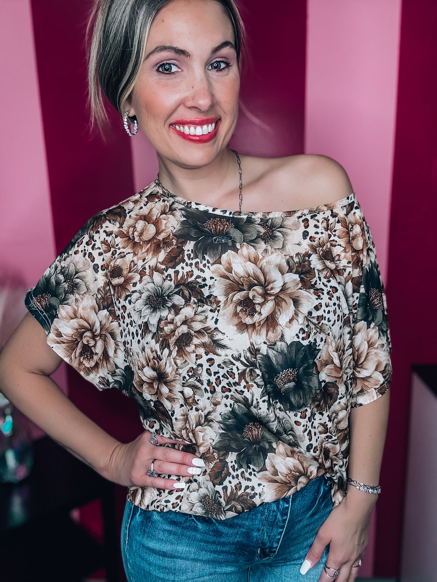 Bloom in Leopard Mesh Top
