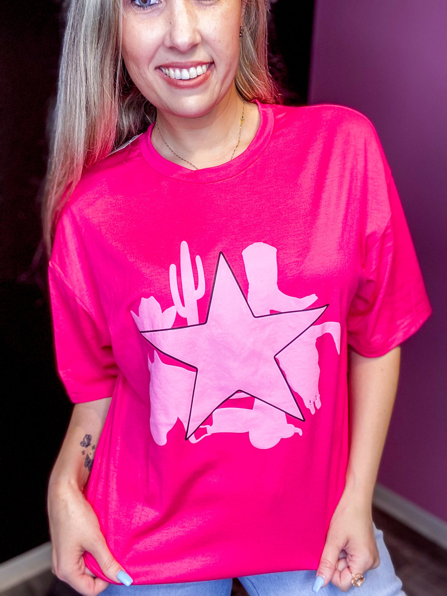 CowGal Tee Hot Pink