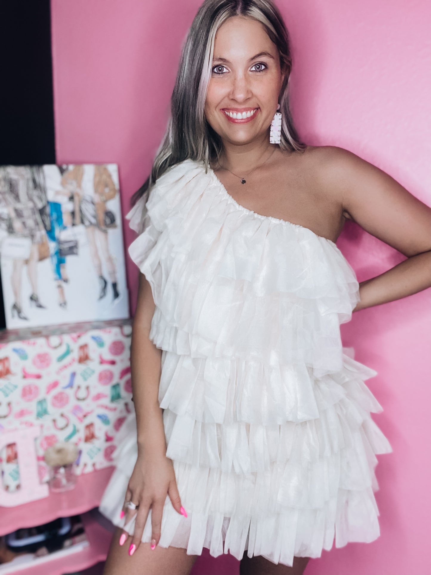 All Eyes On Me Tulle Cream Dress