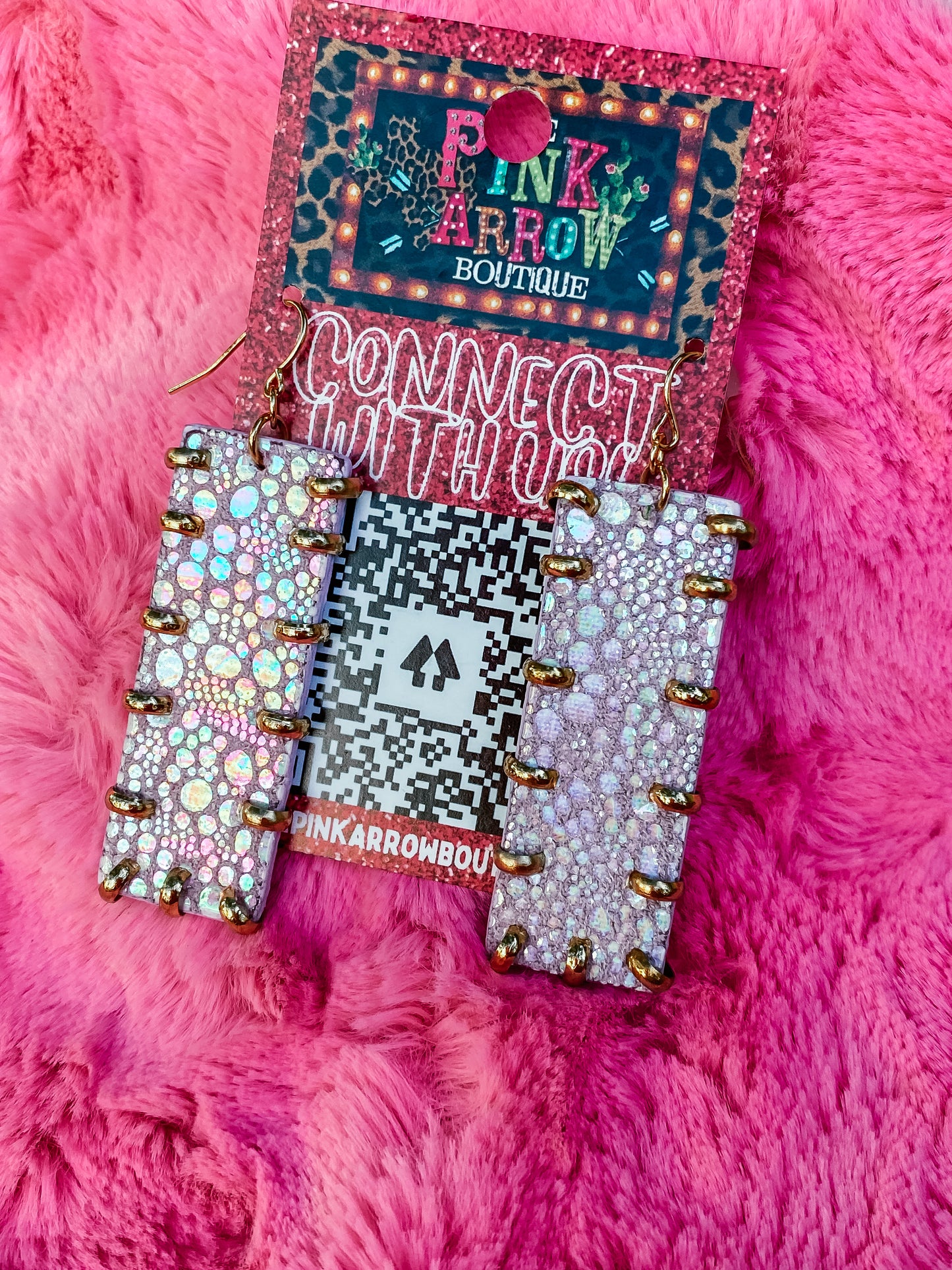 Lavender square drop Earrings