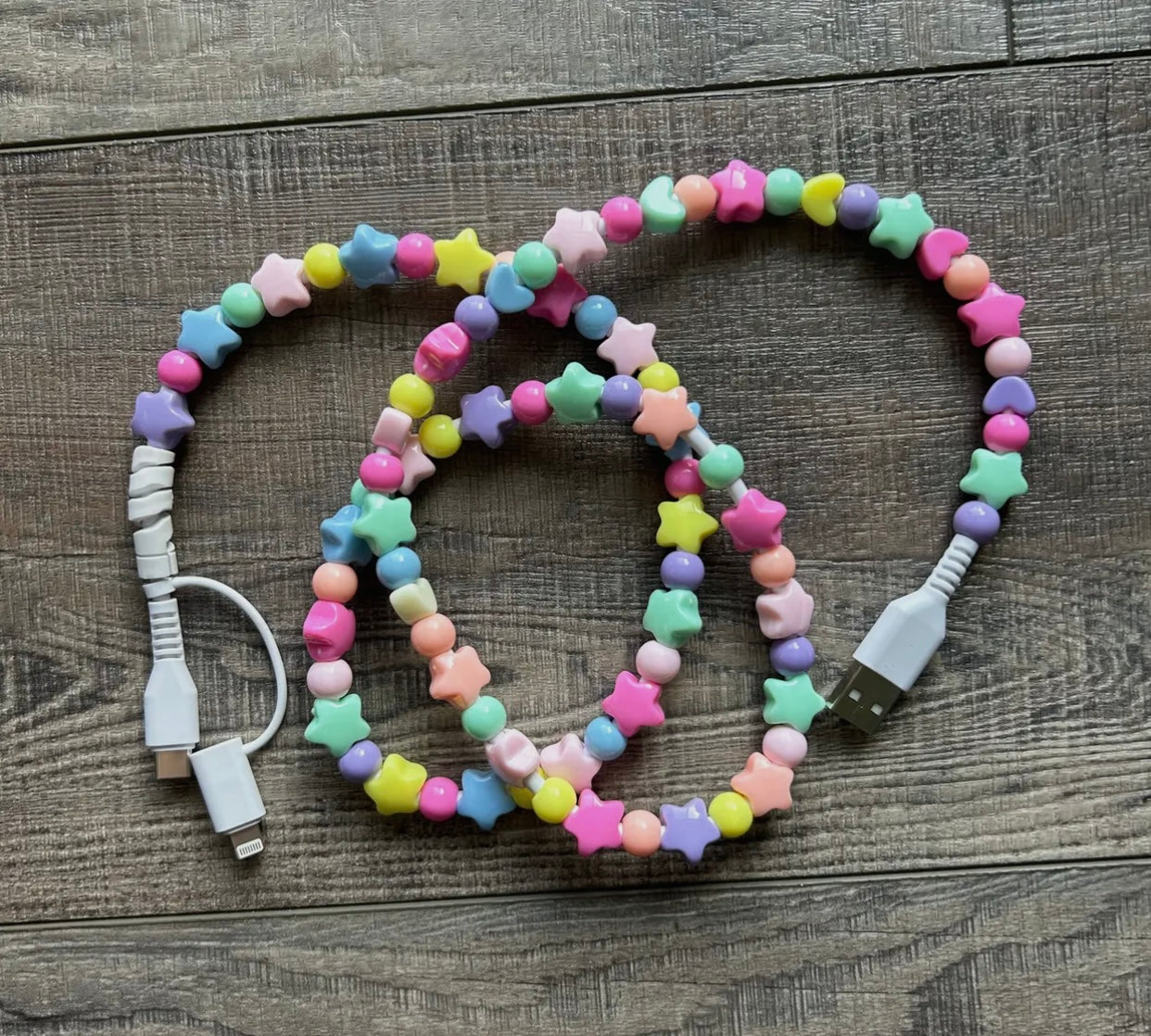 Stars Beaded Phone Charger