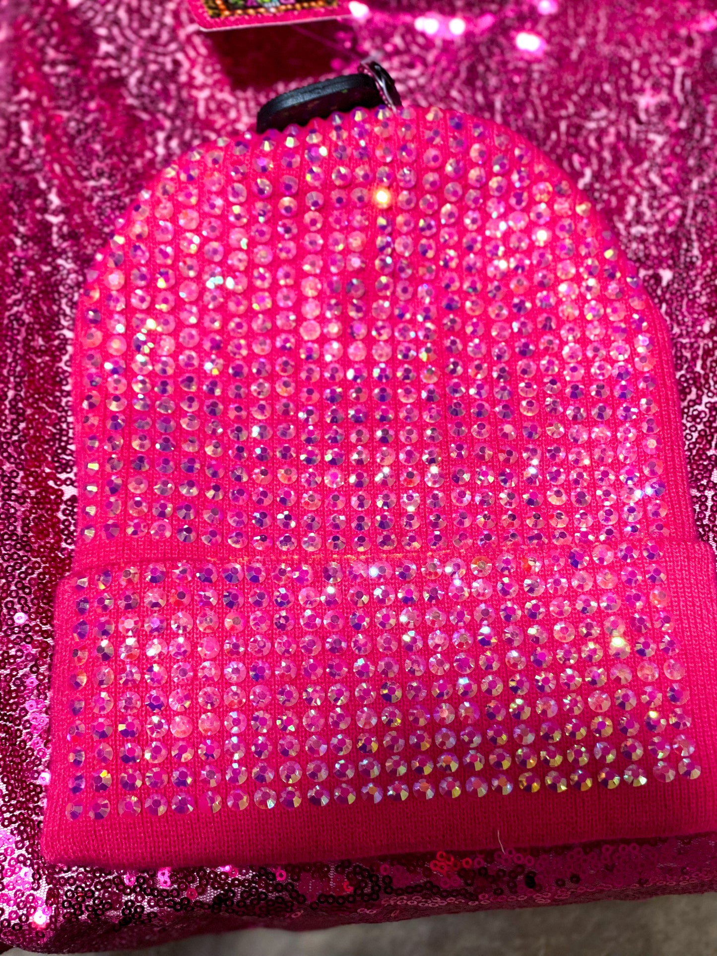 Hot Pink Bling Beanie