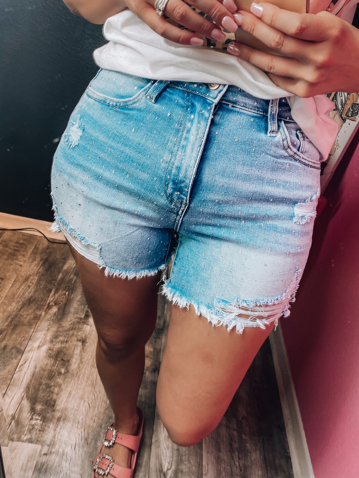 Bonnie Rhinestone Denim Shorts