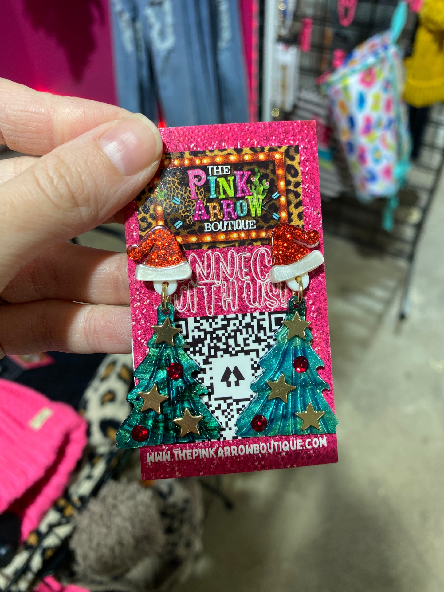 Christmas Tree Hat Earrings
