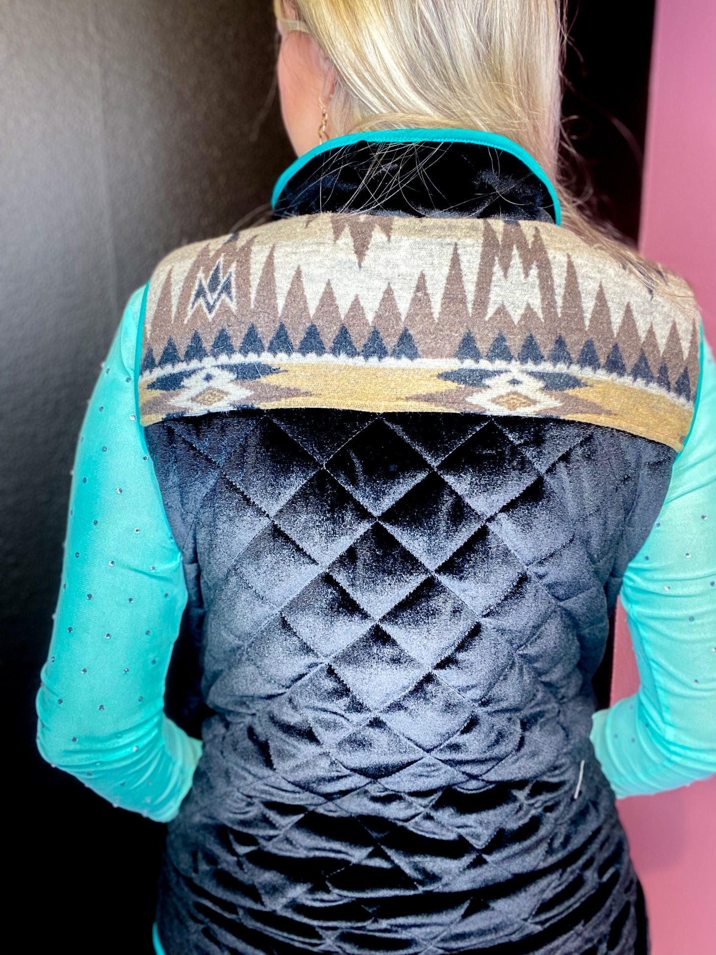 Zip Me Up Aztec Turquoise Vest