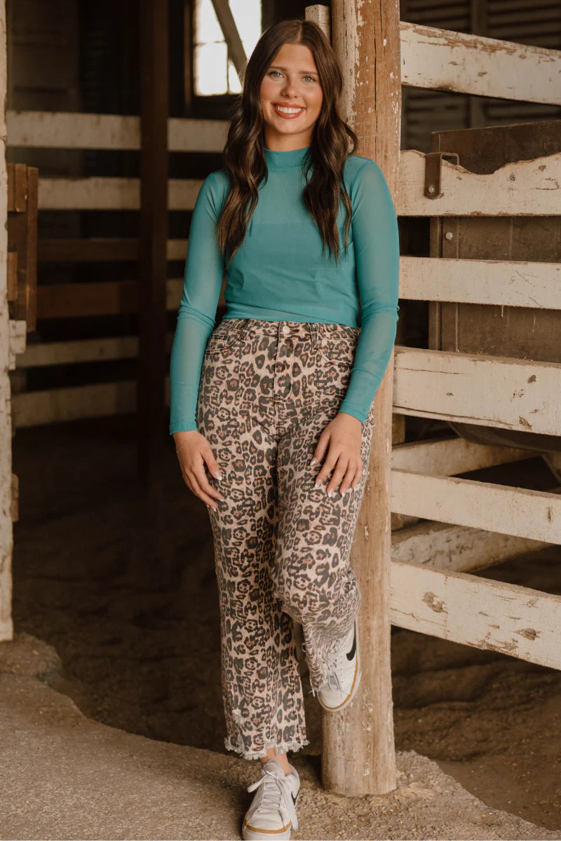 Range & Roar Leopard Jeans - The Pink Arrow Boutique