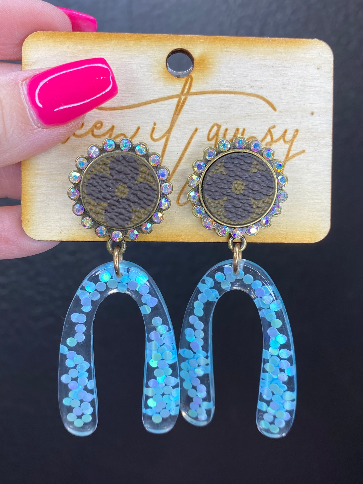 Turquoise Rainbow Upcycled Earrings