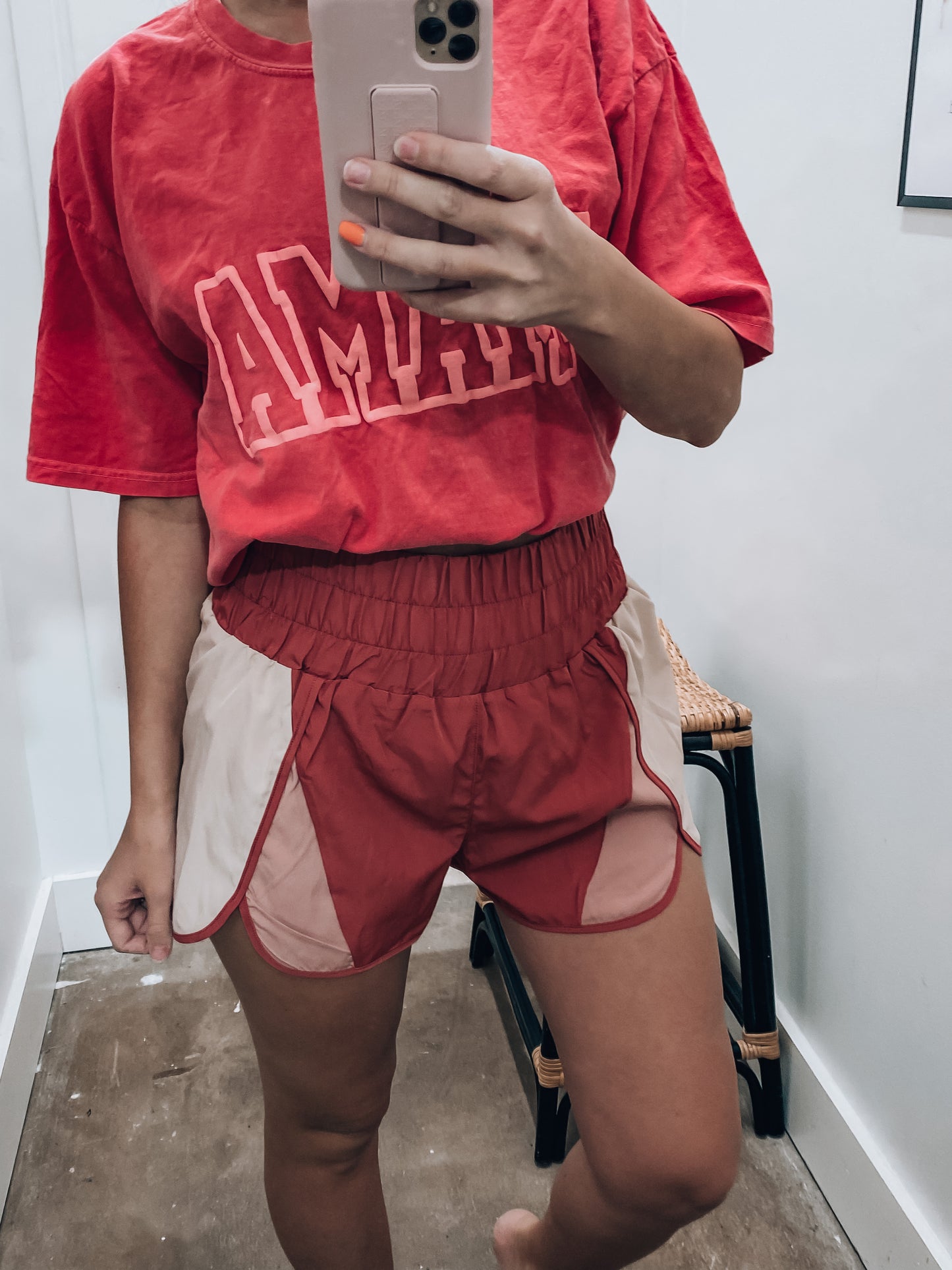 Red Bean Active Wear Shorts - LAST ONE MEDIUM