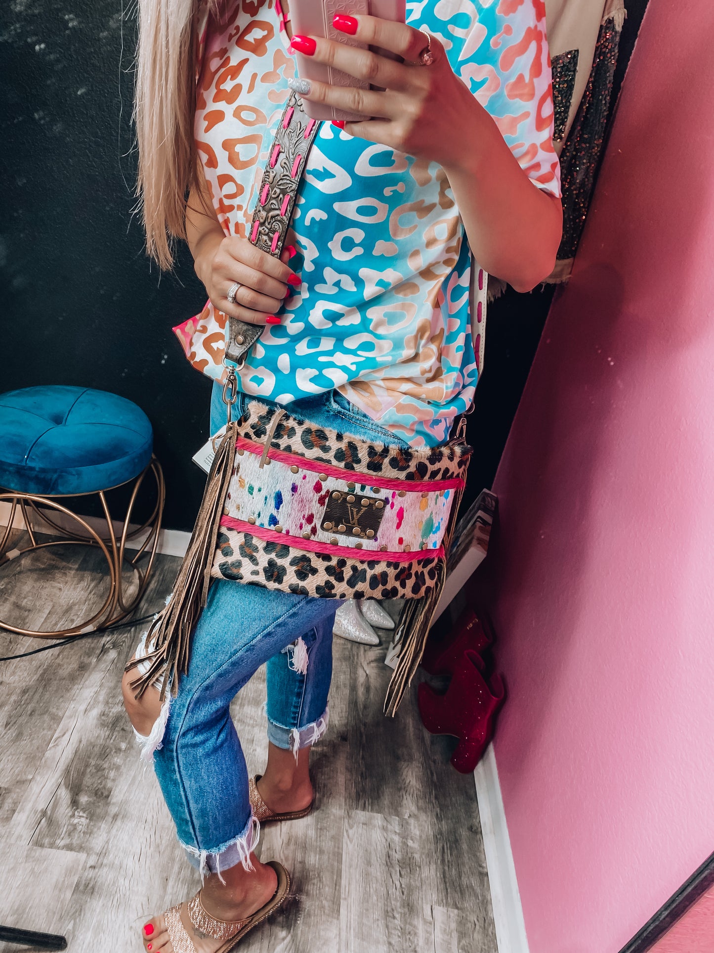 Upcycled Color Maxine - Leopard Rainbow