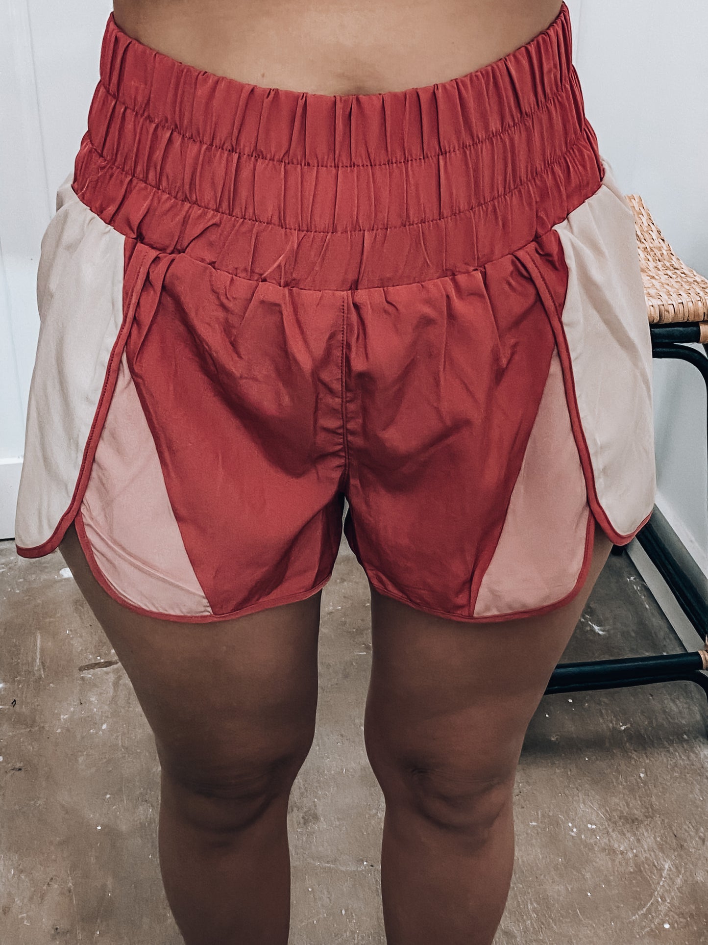 Red Bean Active Wear Shorts - LAST ONE MEDIUM