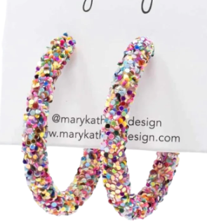 Rainbow Glitter Hoops