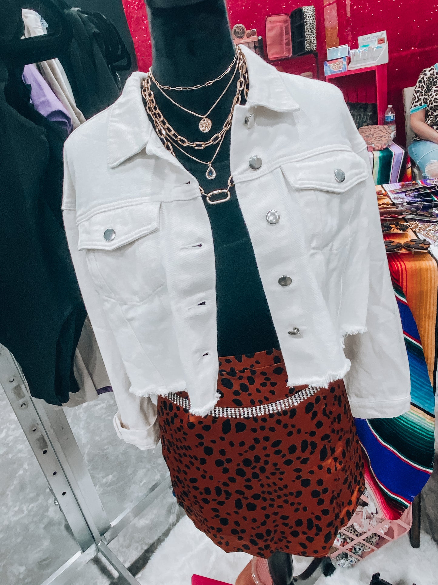 Rust Cheetah Print Skirt - LAST ONE SMALL
