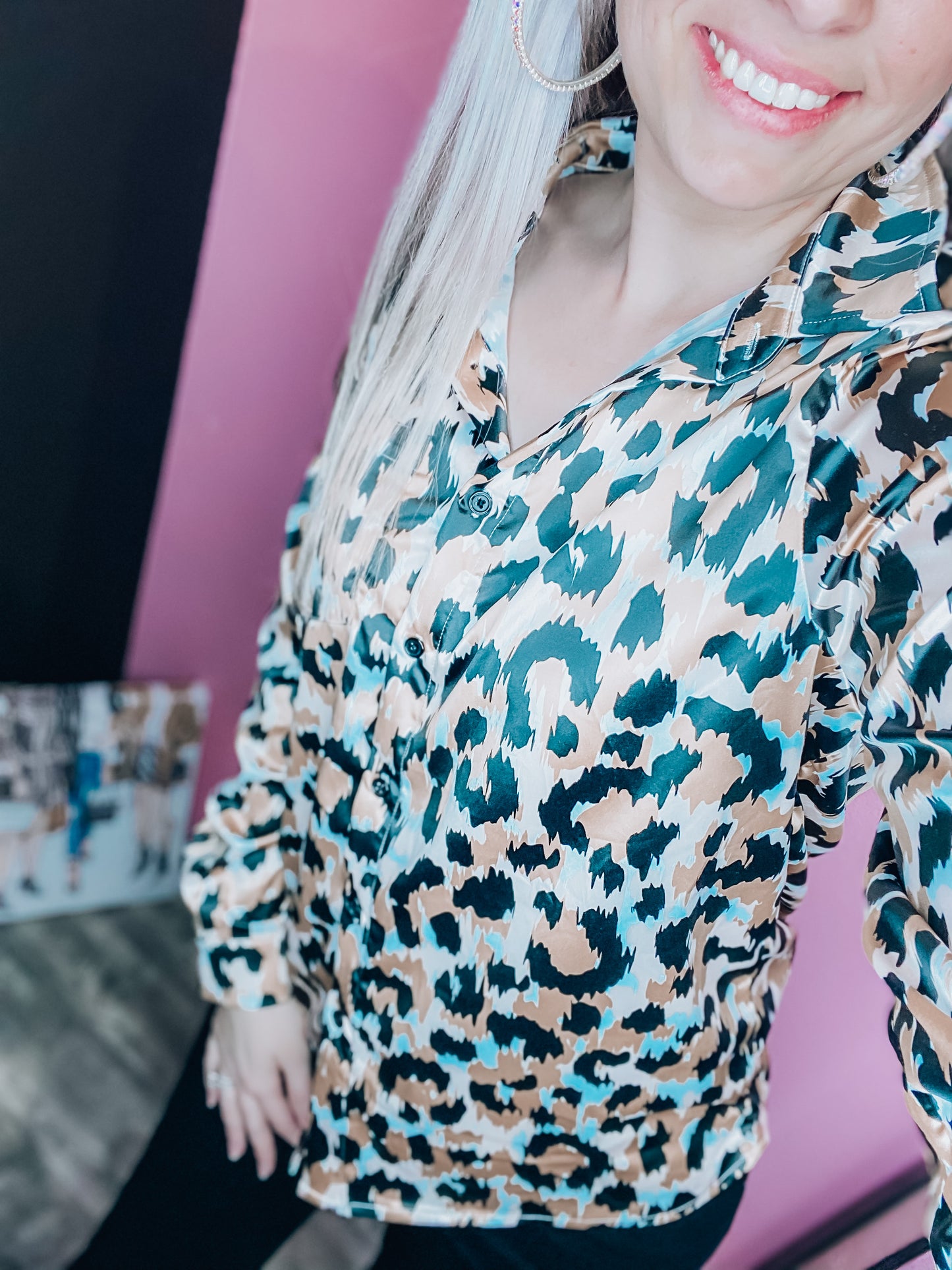 Flirty Babe Leopard Button Up - Brown