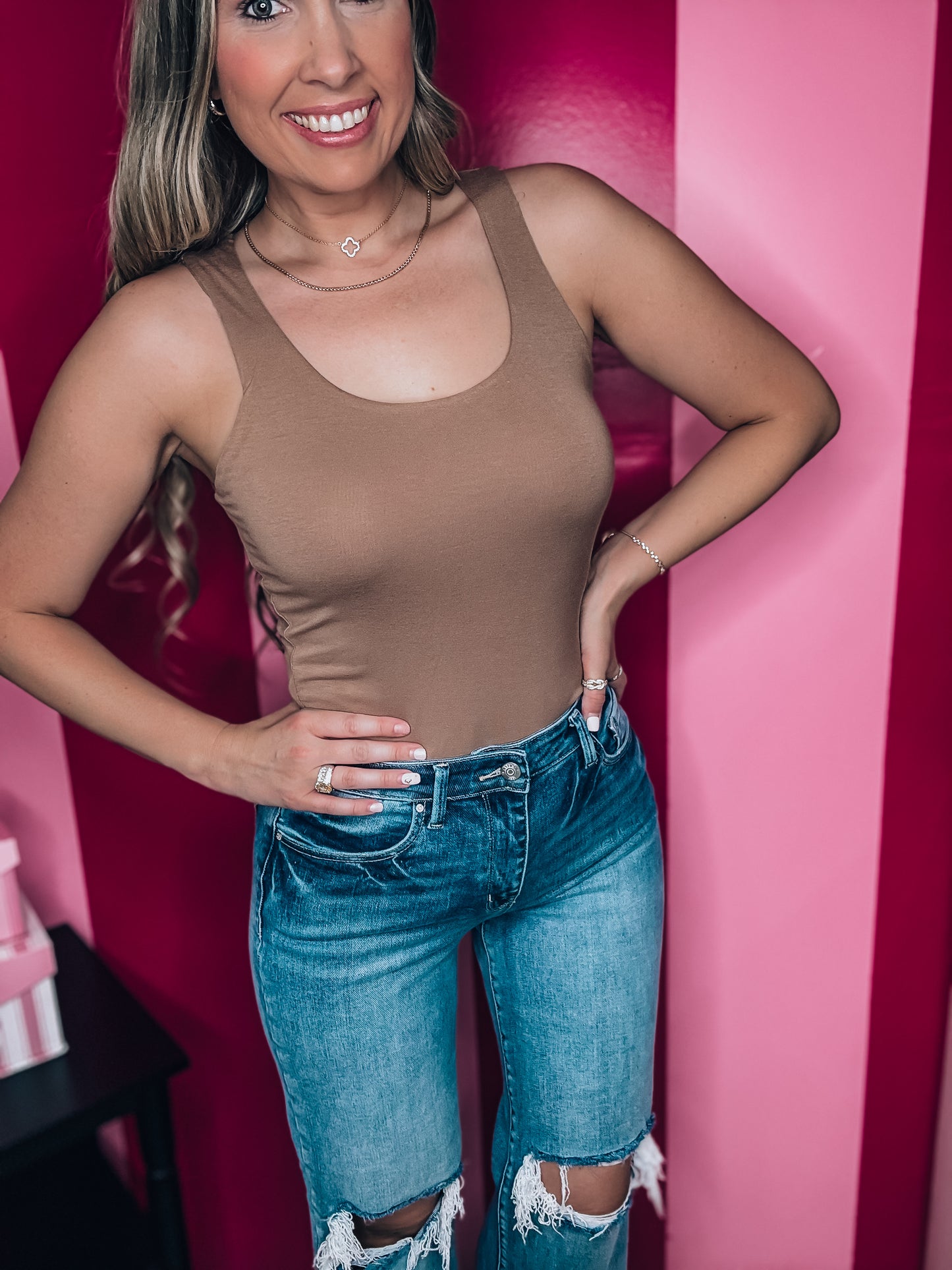 Taupe Tank Bodysuit