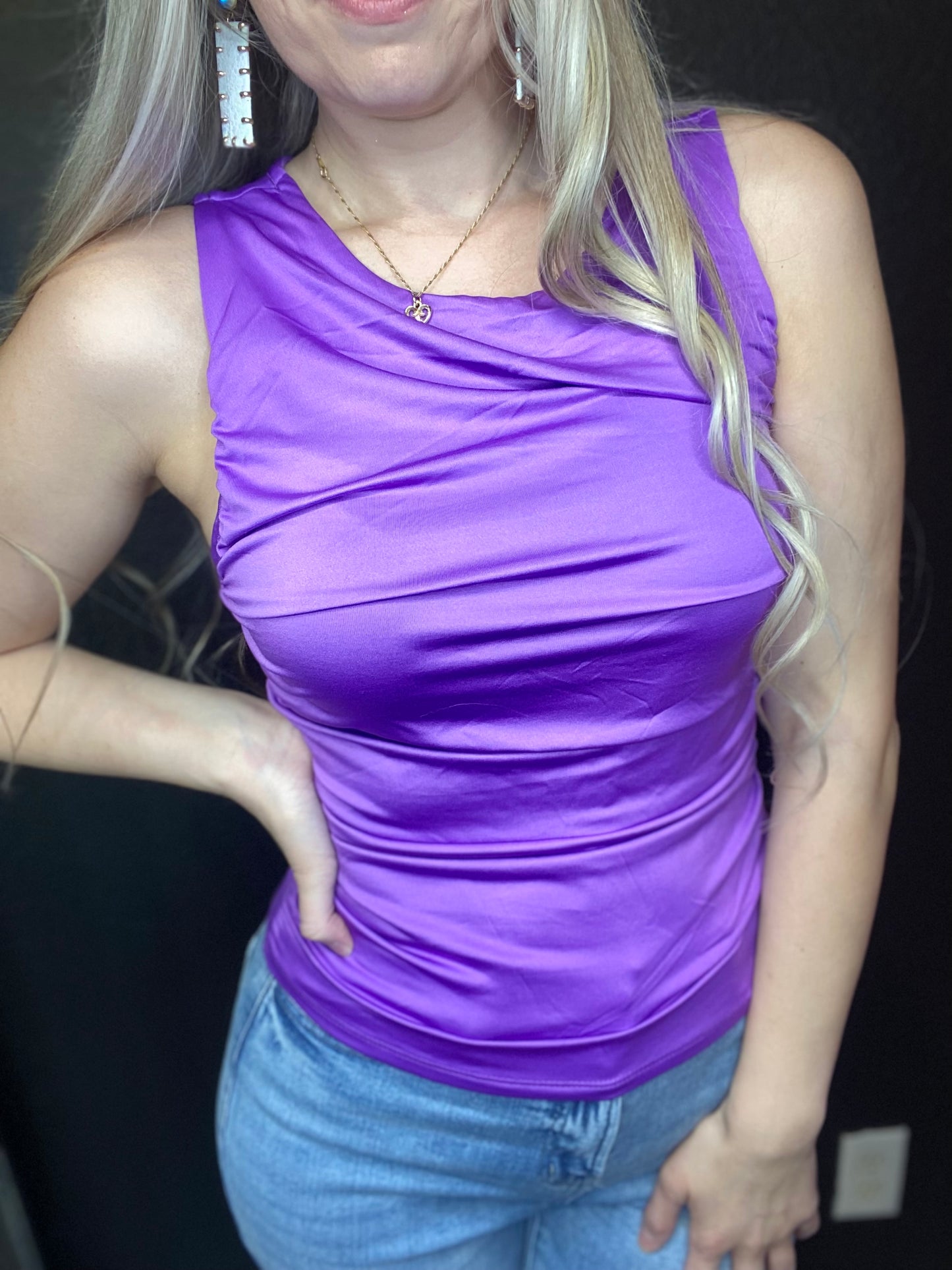 Crushin' On You Ruched Top - Purple