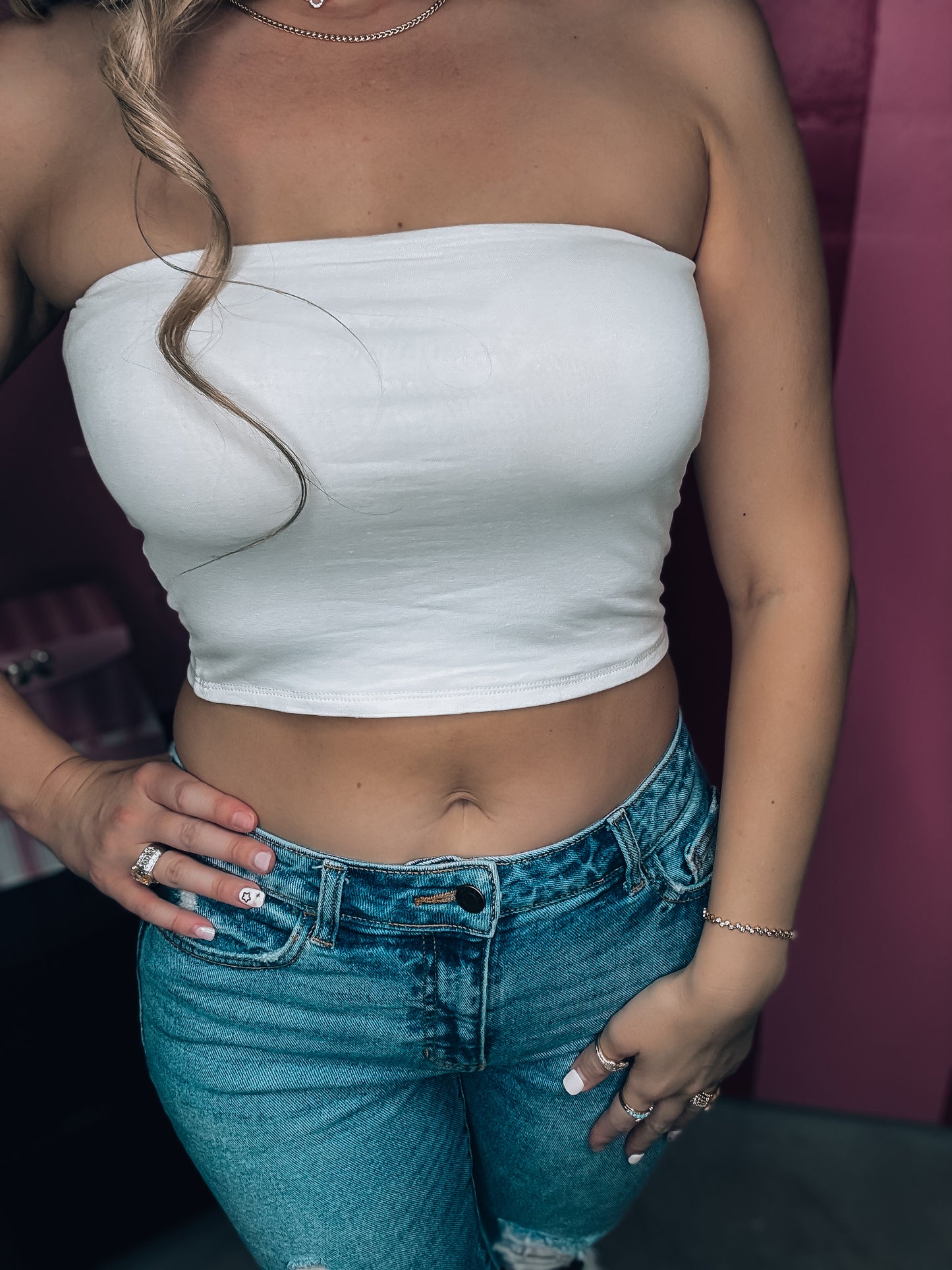 Solid Tube Top - White