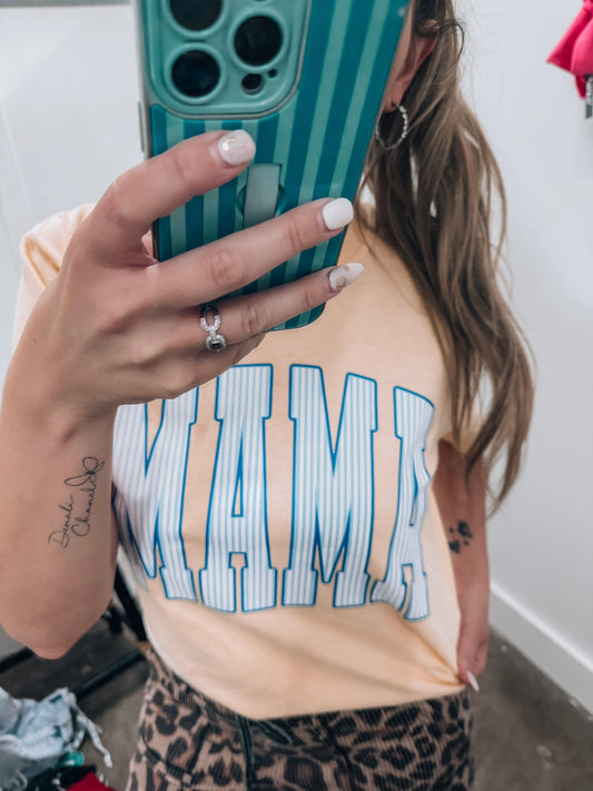Blue Stripe Mama Butter Tee