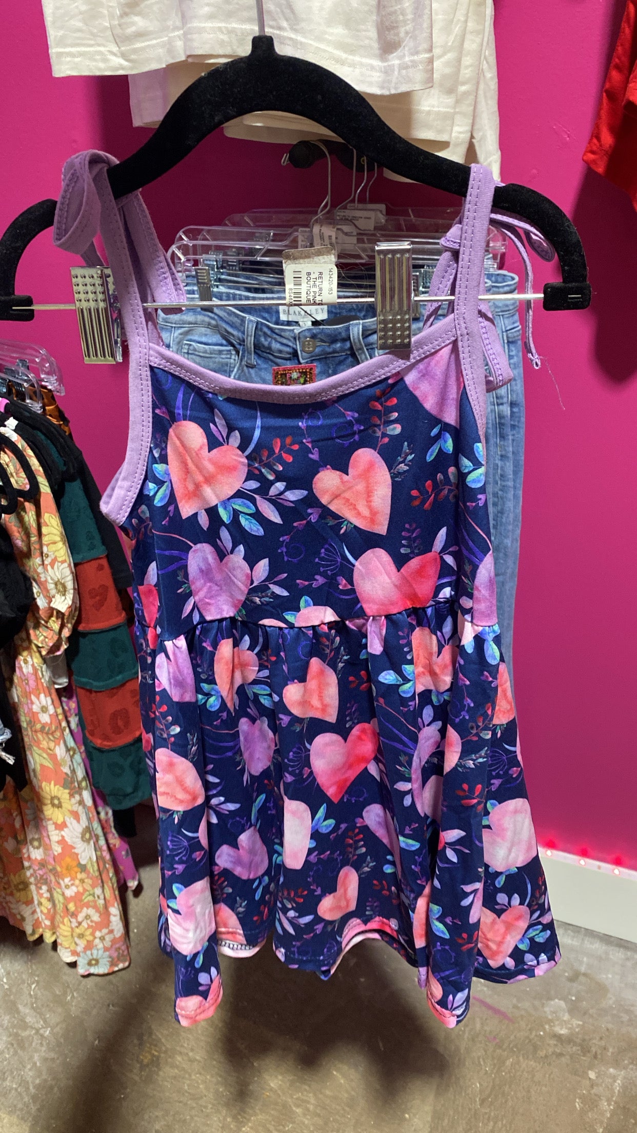 Watercolor Hearts Tie Twirl Dress