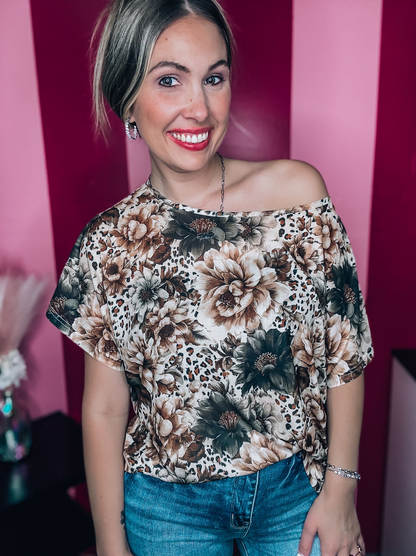 Bloom in Leopard Mesh Top