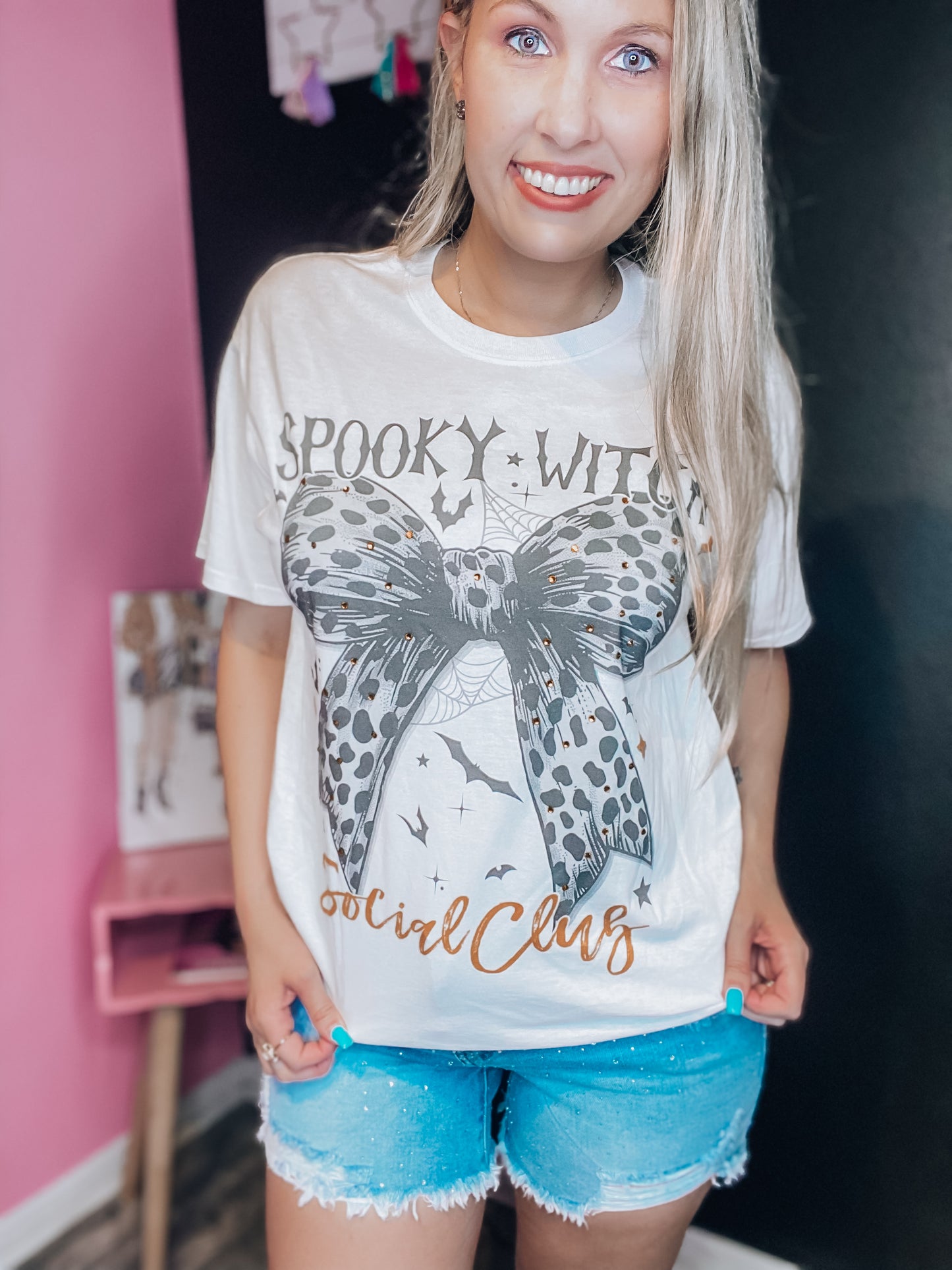 Spooky Witch Social Club Rhinestone Tee