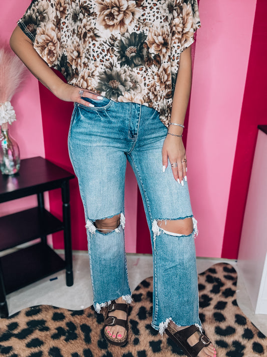 Nani Busted Knee Crop Jeans