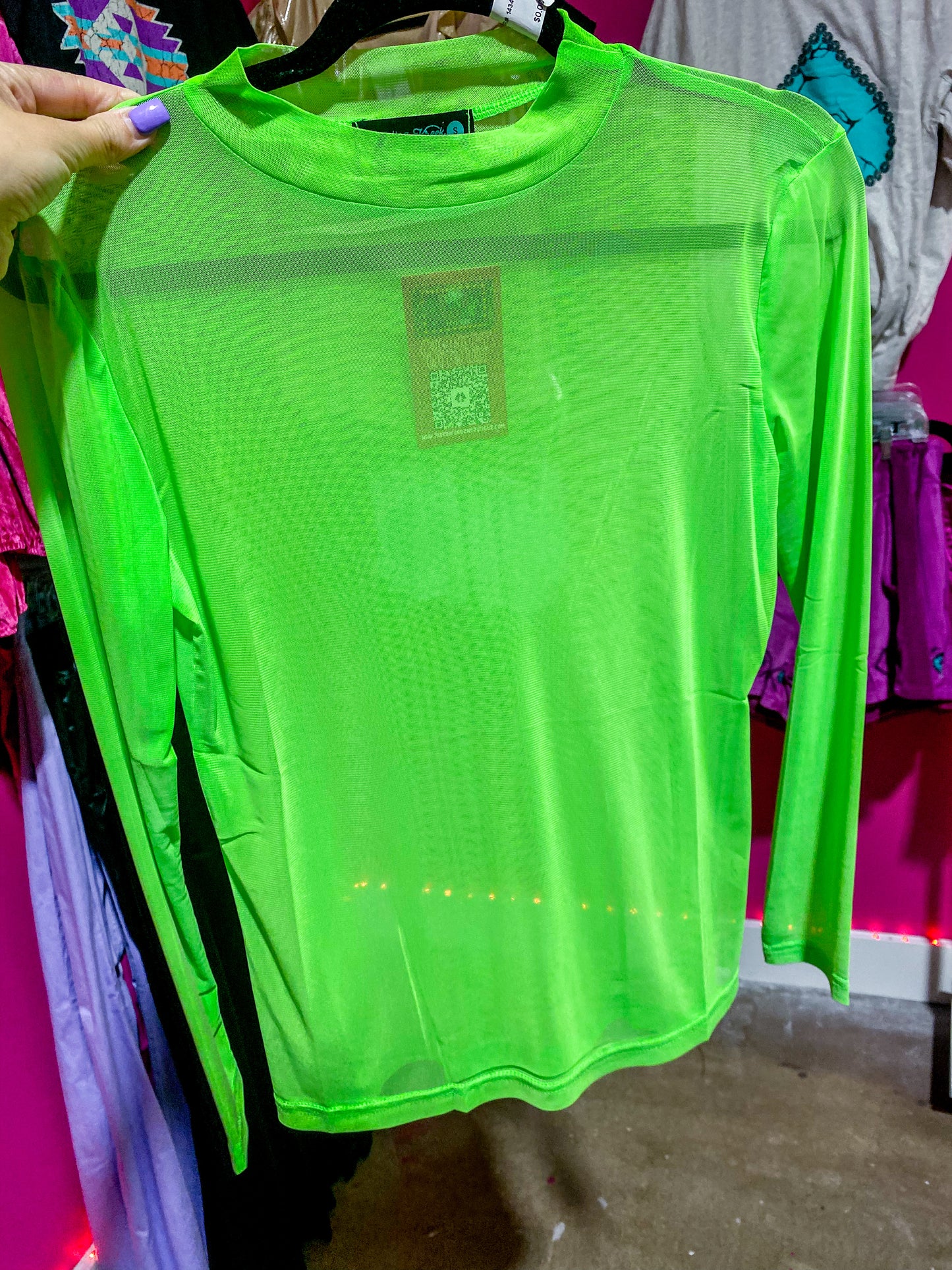 Neon Green Mesh Top