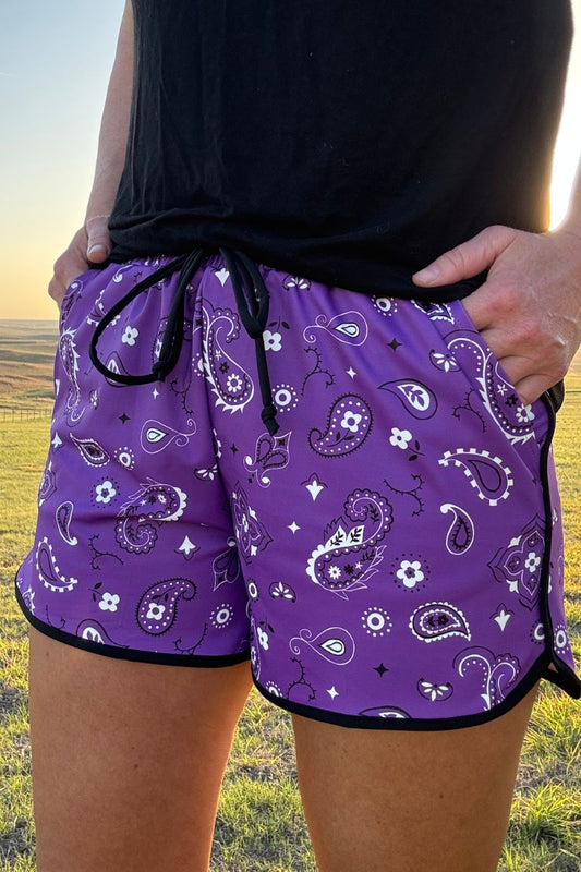 Bandana Babe Purple Shorts