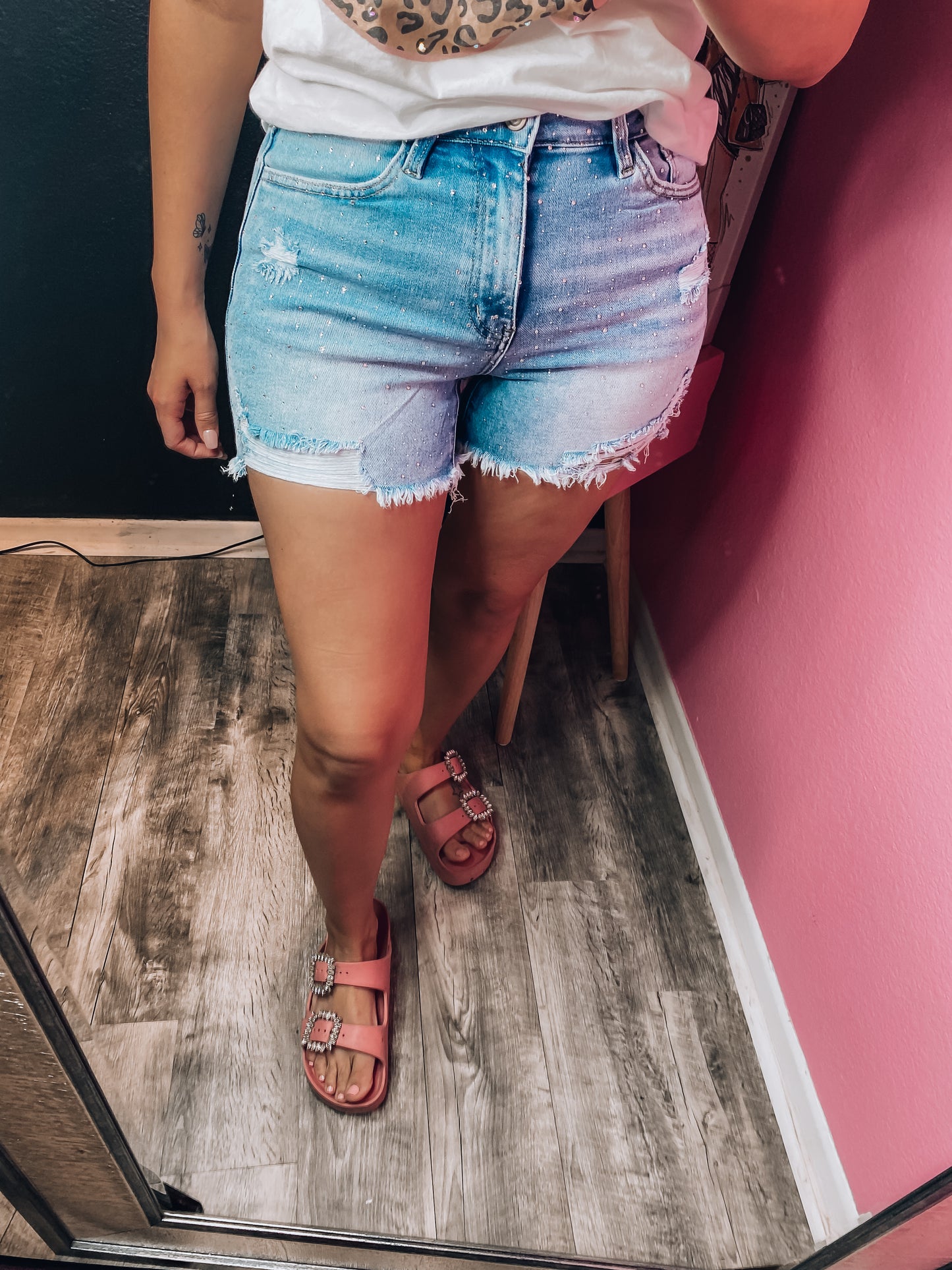 Bonnie Rhinestone Denim Shorts