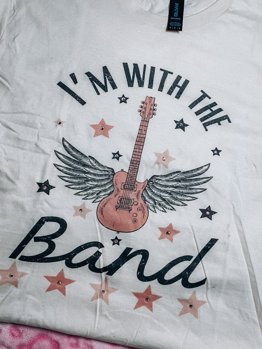 I'm With The Band Rhinestone Tee