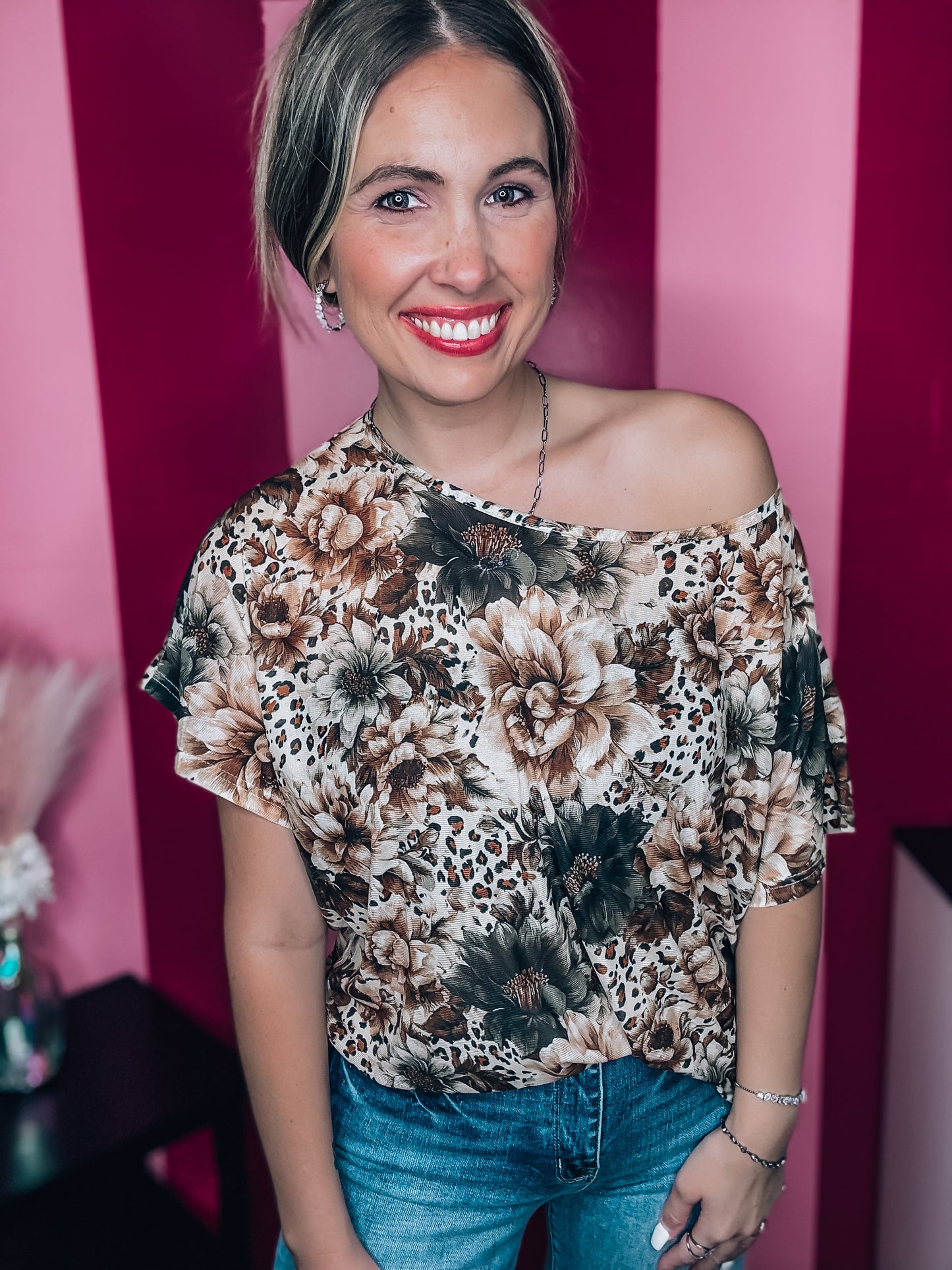 Bloom in Leopard Mesh Top