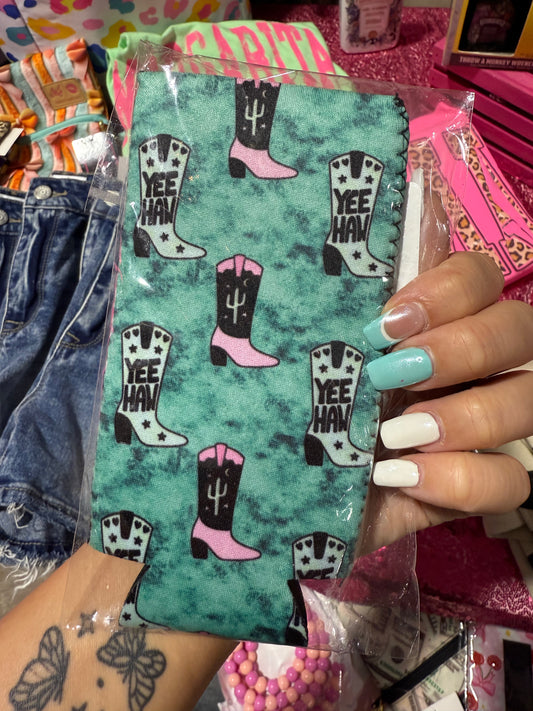 Magnetic Slim Koozie - Turquoise Yeehaw