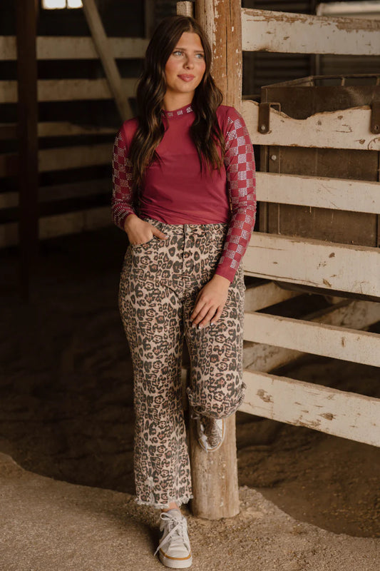 Range & Roar Leopard Jeans - The Pink Arrow Boutique