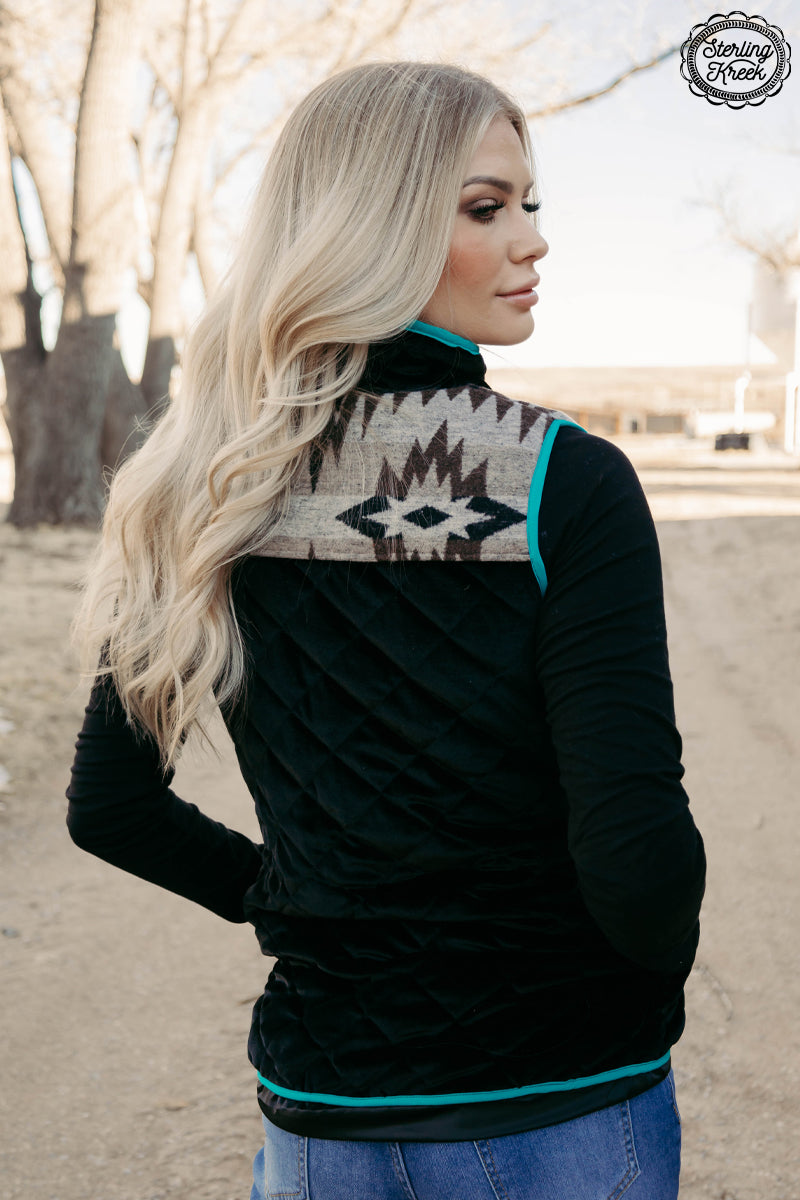 Zip Me Up Aztec Turquoise Vest