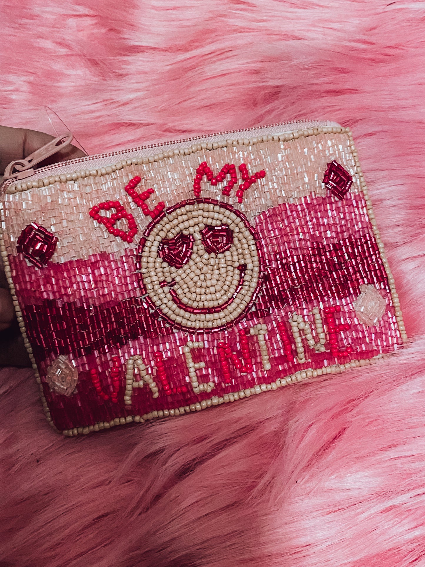 Be My Valentine Beaded Coin Pouch