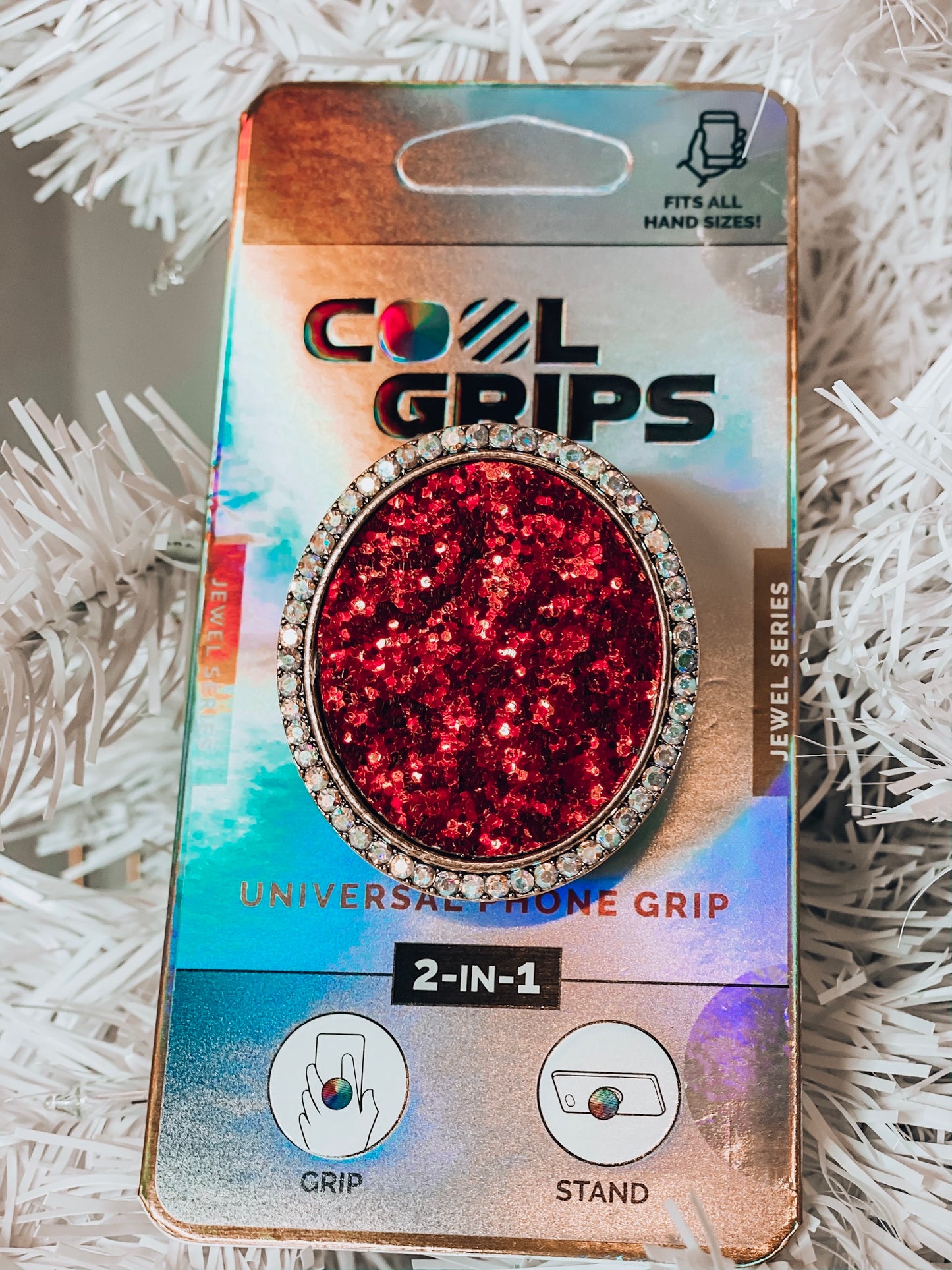 Red Glitter Phone Grip