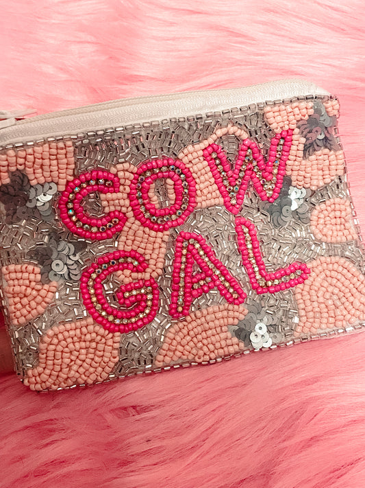 CowGal Beaded Coin Pouch